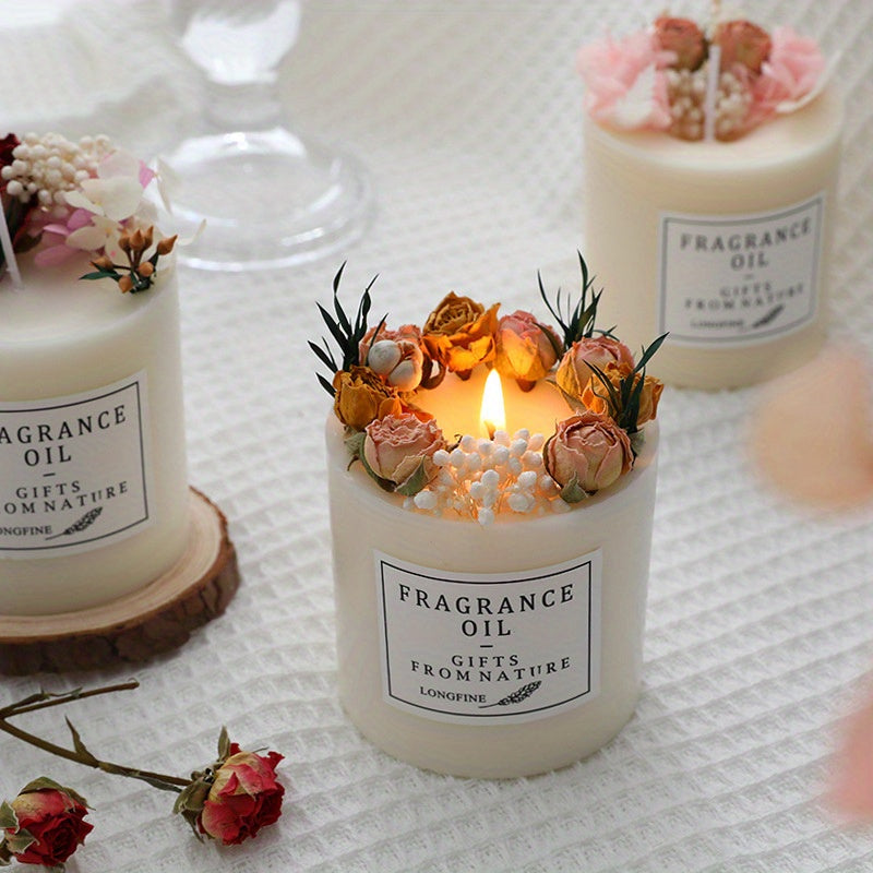 Scented Candles Gift Set for Women 8oz Eternal Flower Home Fragrance Candle – Gardenia Lavender Birthday Valentine Anniversary Christmas Gift