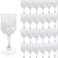 Plastic Vintage Wine Glasses Set of 24 – 7oz Unbreakable Crystal Highball Glasses for Wine, Champagne & Water | Reusable Wedding & Party Drinkware