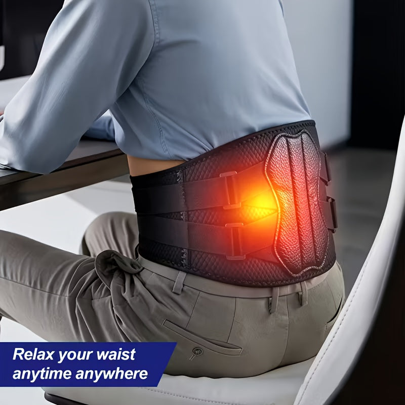 Cordless Electric Heating Waist Massager Belt with LCD Display, 3-in-1 Heating, Massage & Lumbar Support, 3 Adjustable Heat Settings, Back Pain Relief for Men & Women, Great Gift