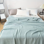 Waffle Cotton Blanket Pure Cotton Multi-Layer Machine Washable Lightweight Throw for Bed Sofa Air Conditioning Summer Cooling Lunch Break Car Use Multiple Sizes and Colors