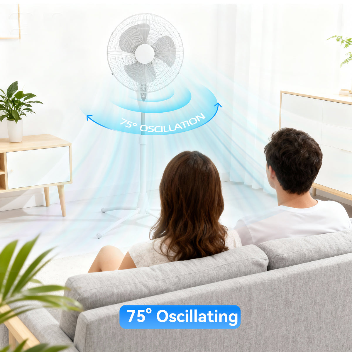 18-Inch Oscillating Pedestal Stand Fan with Remote Control Option – 3-Speed Floor Fan for Home Bedroom Living Room Office