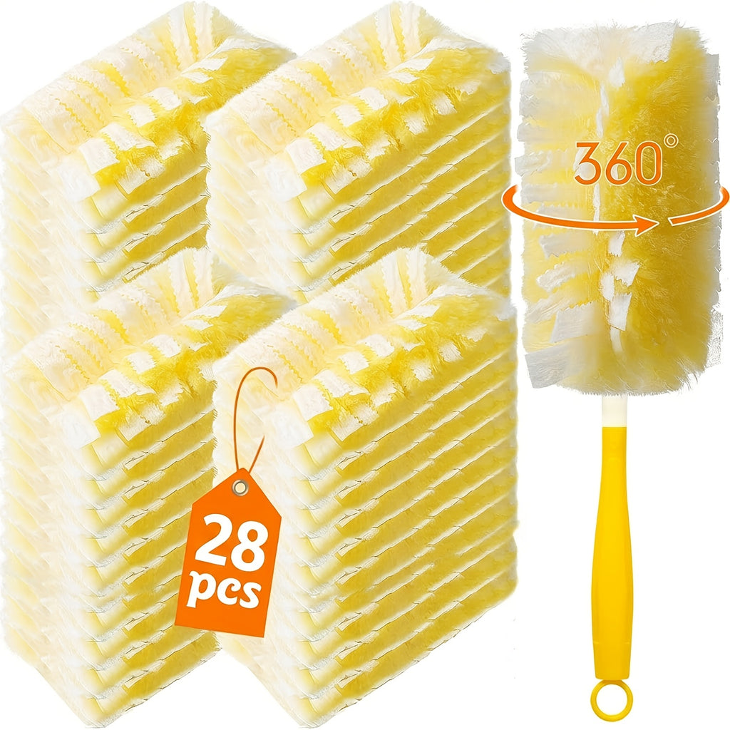 Electrostatic Microfiber Duster Refills with Handle – Swiffer-Compatible Disposable Dusters for Multi-Surface Home Cleaning, 29/61/122 Count