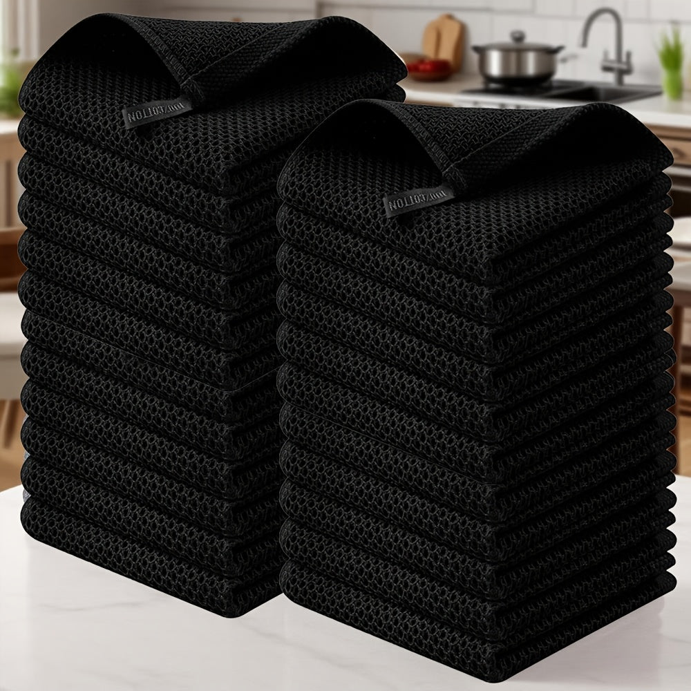 23-Piece Cotton Waffle Weave Kitchen Dish Cloths Set Absorbent Quick-Dry Dish Towels 12x12 Inch Multi-Color Options
