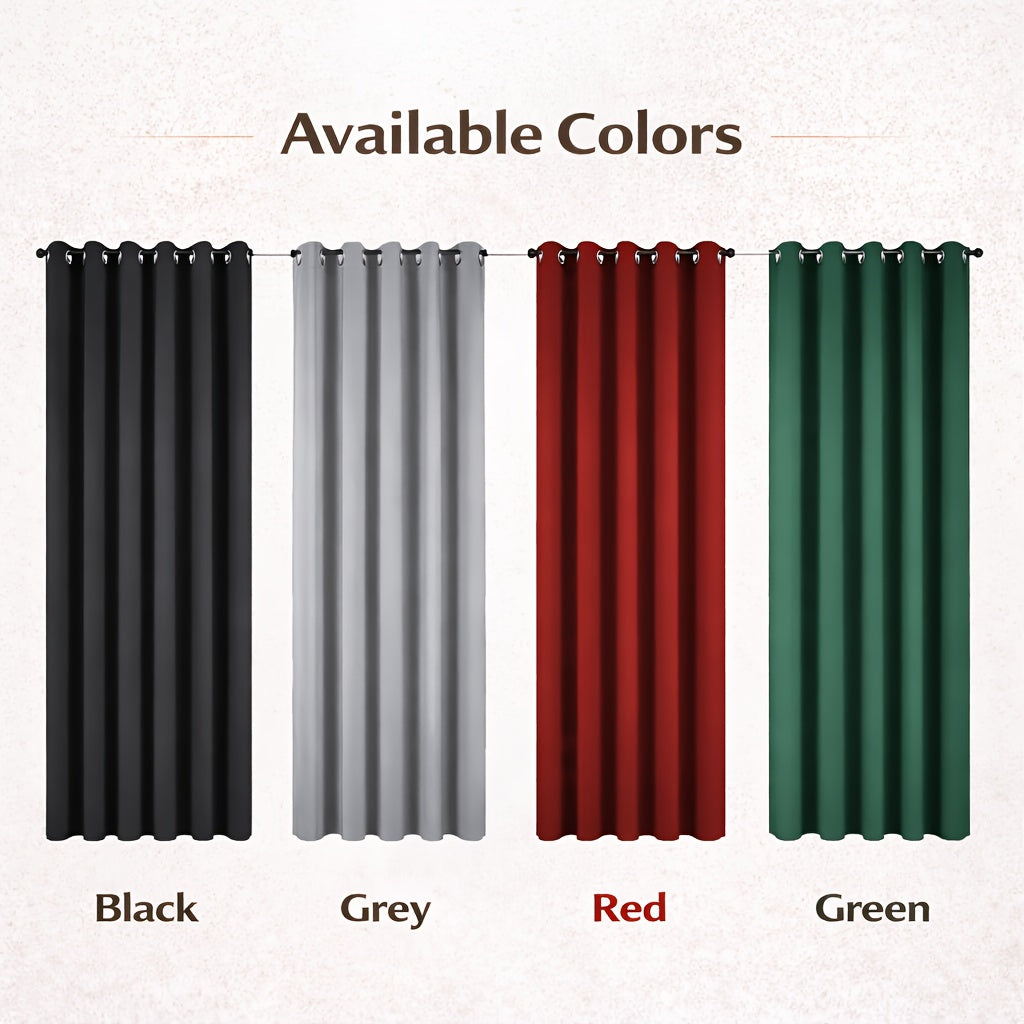 4-Panel Blackout Curtains Set Heat Insulating Noise Reducing Privacy Drapes for Bedroom Living Room Balcony – 6 Sizes 4 Colors
