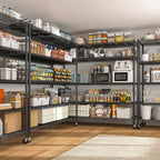 Heavy Duty Metal Wire Shelving Unit with Wheels & Feet – 5-Tier Adjustable Garage Shelf, 2399–2998 LBS Capacity, 55.5"W, for Pantry, Kitchen, Garage, Warehouse & Commercial Storage