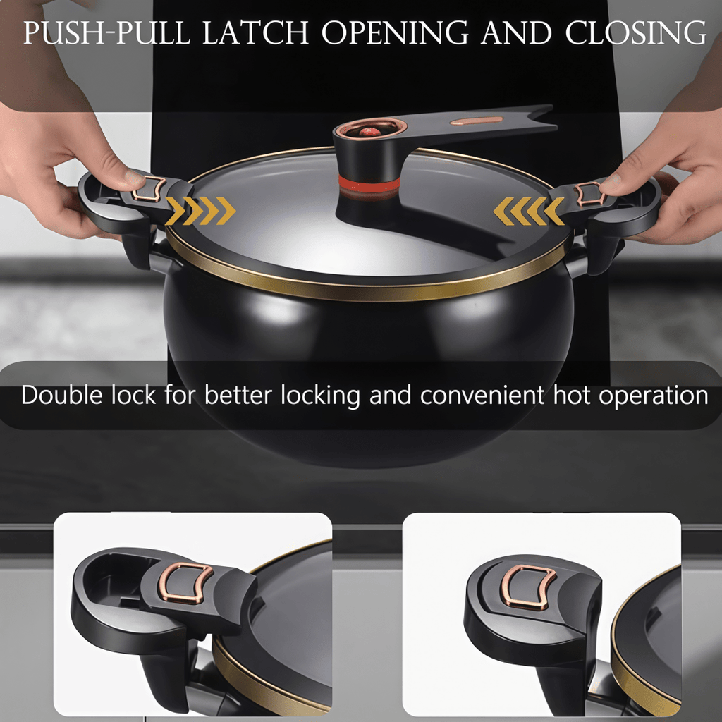 8.45QT Large Capacity Non-Stick Braiser Soup Pot with Twist-Lock Handle – Fast Even Heating, Gas Induction & Fire Pit Compatible for Home Restaurant & Camping