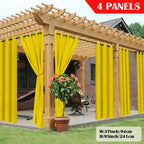 Outdoor Curtain Panels for Patio Gazebo Porch – Weather-Resistant, Light-Filtering Sun Block Privacy Drapes, 4 Panels, Multiple Sizes & Colors