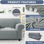 Plush Thick Spandex Sofa Cover Elastic Bottom – Soft Stretchable Couch Slipcover, Non-Slip, Machine Washable, 6 Colors, 2/3 Seater, Living Room Apartment Office Home Decor