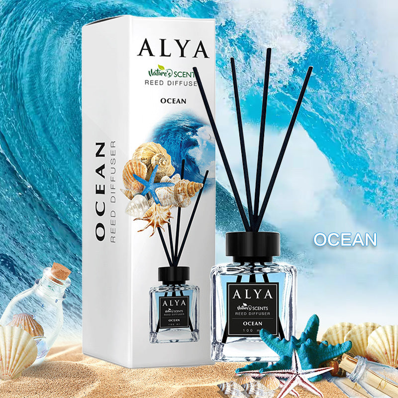 Reed Diffuser Set 3.3oz Essential Oil Air Freshener – Long-Lasting Scent with 4 Reed Sticks & Glass Bottle for Bathroom Bedroom Living Room, Holiday Home Decor Gift