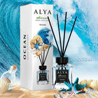 Reed Diffuser Set 3.3oz Essential Oil Air Freshener – Long-Lasting Scent with 4 Reed Sticks & Glass Bottle for Bathroom Bedroom Living Room, Holiday Home Decor Gift