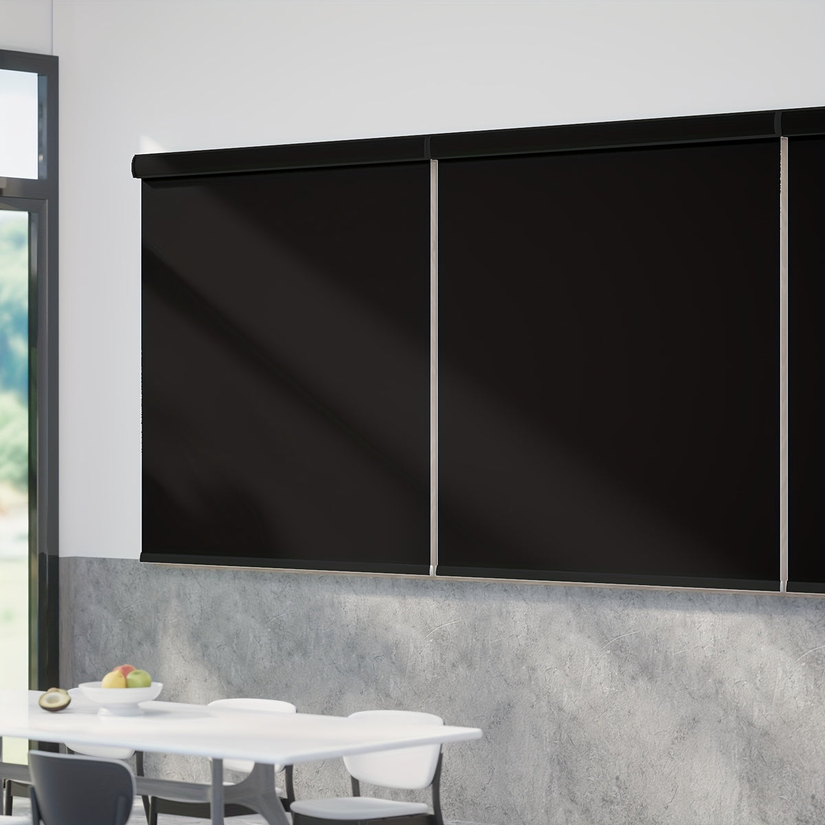 Cordless Blackout Roller Blinds Easy Install Privacy Window Shades | Room Darkening Roll Blinds for Home Office Living Room, Black White Grey Beige, 18 Width Options