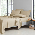 Bamboo Blend Cooling Sheet Set 6-Piece 2000 Thread Count Satin | Deep Pocket 16" Hypoallergenic Breathable Bed Sheets, Twin Full Queen King Cal King, 20 Colors