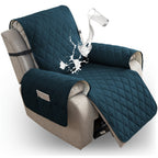Quilted Recliner Sofa Cover Anti-Slip Wear-Resistant 4-Layer Fabric Dual Side Pockets Machine Washable Pet Home Bedroom Living Room 10 Colors 2 Sizes
