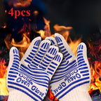 Silicone Oven Mitts with Fingers Non-Slip Heat Resistant Cooking Gloves for Kitchen Baking & Grilling – Knit Polyester Blend BBQ Mitt Set (2-Pack & 4-Pack)