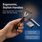 Men's Razor Shaving Kit 2 Handles 72 Blade Refills - Six-Layer Stainless Steel Safety Razor Set for Beard Mustache Grooming, Christmas Valentine Gift for Him