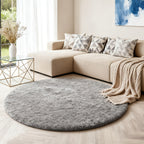 Tie Dye Round Area Rug Soft Plush Shaggy Circle Floor Mat Non-Slip for Living Room Bedroom Dorm – Boho Rainbow & Solid Colors 4x4 5x5 6x6 7x7 8x8 Ft | Home Decor Aesthetic