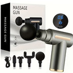 Digital LCD Display Fascia Gun – 6-Speed Silent Electric Percussion Massage Gun with 4 Interchangeable Heads, Long Battery Life, Portable for Sports Fitness Recovery, 4 Colors