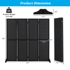 5 FT Freestanding Pegboard Room Divider | Wood Folding Privacy Screen & Display Board Organizer with Support Feet – White, Black, Natural, Grey | Craft Shows, Retail & Home