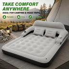 Inflatable Air Mattress Double Bed with Backrest Pillow & Built-In Pump – Portable Camping & Home Guest Bed, 39in Wide Self-Inflating Sleep Mat