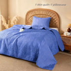 Quilted Bedspread Set Lightweight Cooling Coverlet with Pillow Shams Twin Queen King Soft Breathable Summer Bedding Set Machine Washable