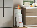 Narrow Dresser with 4 Drawers – Slim Storage Organizer Chest with Removable Fabric Drawers for Bedroom, Bathroom, Closet & Laundry