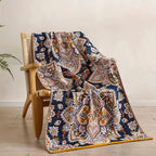 Printed Cotton Bath Towel 31x63 Inch - Soft Quick-Dry Absorbent 100% Cotton Towel, No Pilling No Shedding, Boho Patterns for Home and Beach Use