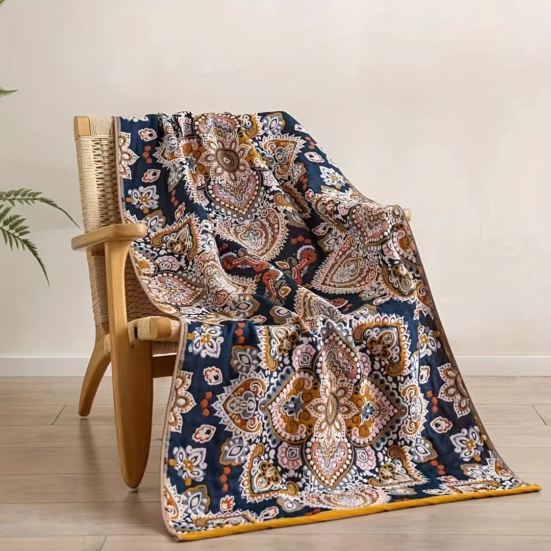 Printed Cotton Bath Towel 31x63 Inch - Soft Quick-Dry Absorbent 100% Cotton Towel, No Pilling No Shedding, Boho Patterns for Home and Beach Use