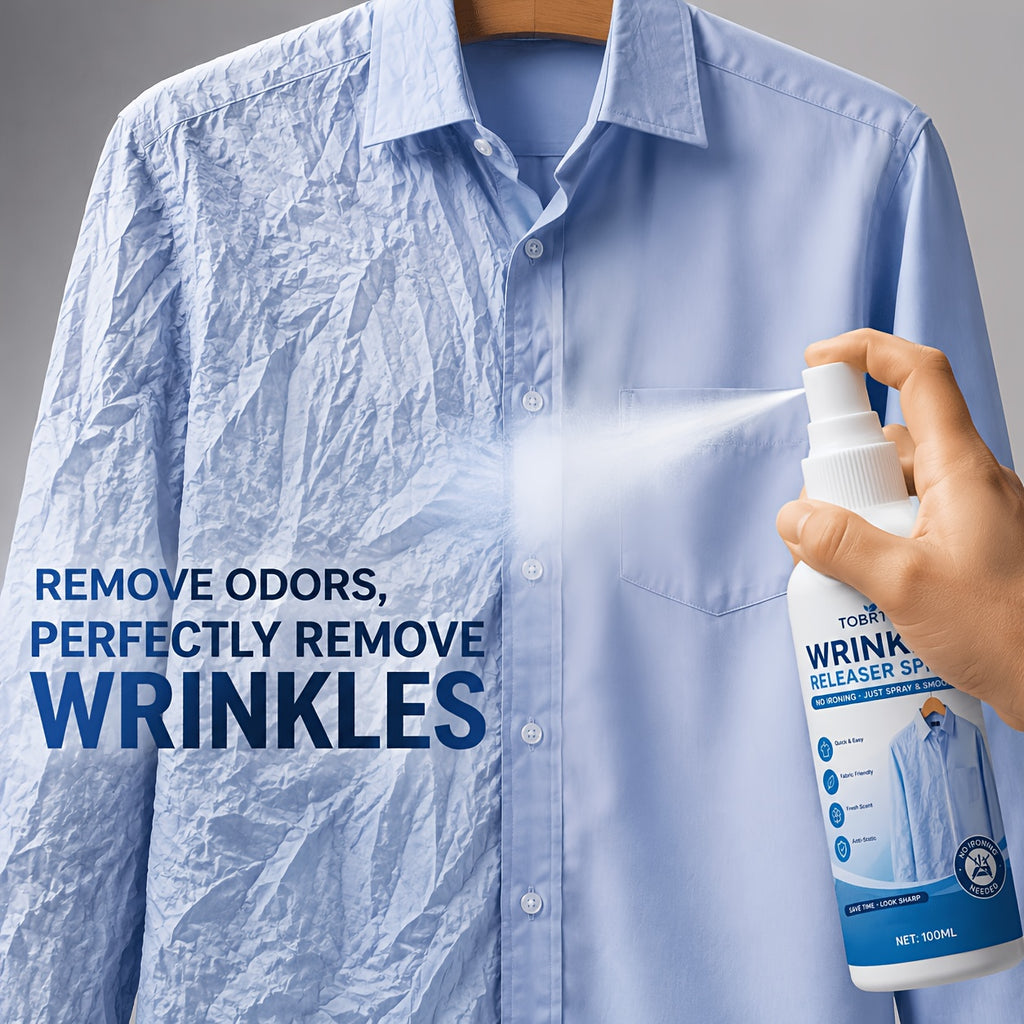 Wrinkle Remover Spray for Clothes 3.38oz, No-Iron Fabric Refresher & Wrinkle Release Spray, Quick Smoothing Clothing Care for Travel, Business, Dress Shirts, Suits & Everyday Fabrics