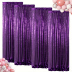 Sequin Backdrop Curtains 4 Panels 2FT x 8FT Glitter Party Decorations for Wedding Birthday Photo Booth Stage Background 30+ Colors