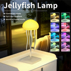 Voice-Controlled Jellyfish LED Lamp Full-Color Gradient Dimmable – 2000mAh Rechargeable Lifelike Tentacles Night Light, Freestanding or Hanging Home Decoration