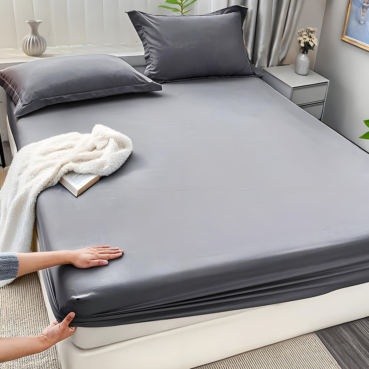 Fitted Sheet Set 3 Piece Solid Color – Soft Breathable 14" Deep Pocket Bed Sheet with 1 or 2 Pillowcases, All Season Machine Washable Bedding, Great Gift for Any Bedroom