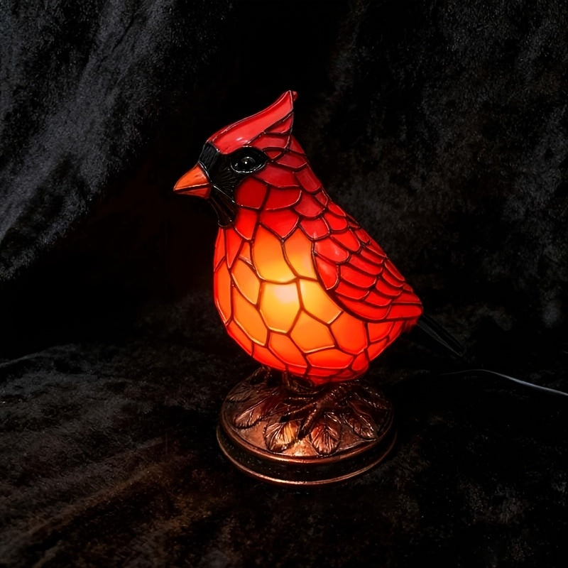 Red Bird Lighted Tabletop Night Lamp - USB Powered Decorative Bird Light for Holiday Home Decor, Christmas Thanksgiving New Year Gift | Nuvia Haven