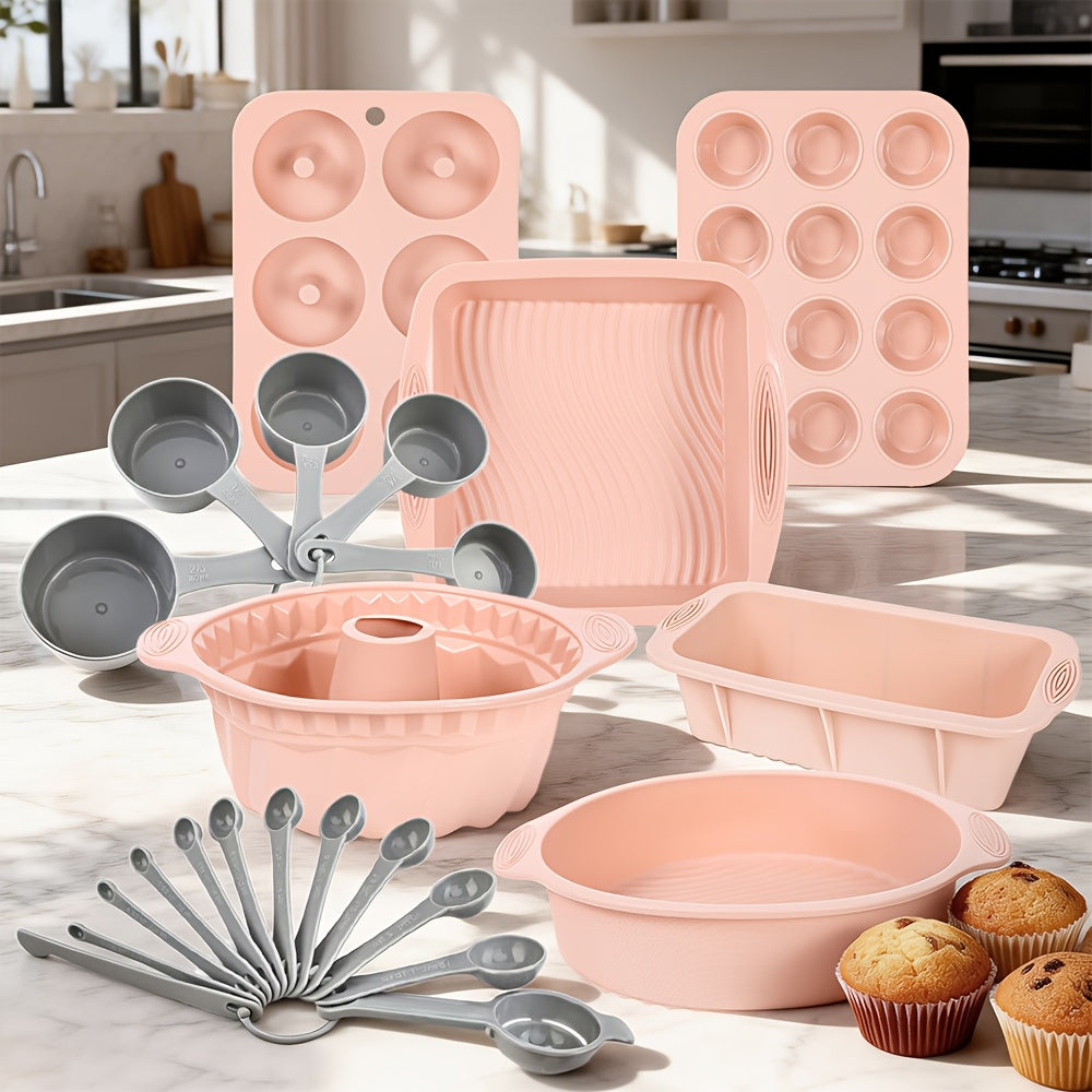 Baking Pan Set Oven-Safe Commercial Grade - Cookie Sheet Baking Sheet Round Cake Pan Muffin Pan Bread Pan Pizza Pan Square Pan - 4/6/12/23/46-Piece Kitchen Bakeware Sets, Restaurant Quality