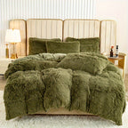 Plush Duvet Cover Set 3 Piece Ultra-Soft Warm Comforter Cover Twin Full Queen King 8 Colors for Bedroom Guest Room Dorm