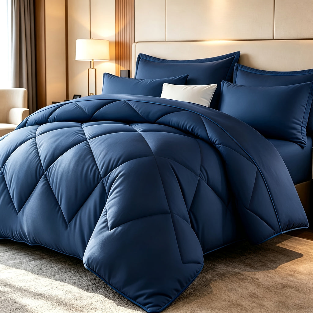 Diamond Pattern Quilt Bedding Set with Pillowcases 2/3 Piece – Soft Breathable Lightweight Comforter Twin Queen King 30+ Colors
