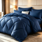 Diamond Pattern Quilt Bedding Set with Pillowcases 2/3 Piece – Soft Breathable Lightweight Comforter Twin Queen King 30+ Colors