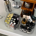 Open-Weave Storage Basket Organizer 1 or 2 Pack Multi-Purpose Bin for Bathroom Kitchen Desk Shelf Sleek Sturdy Contemporary Home Organization