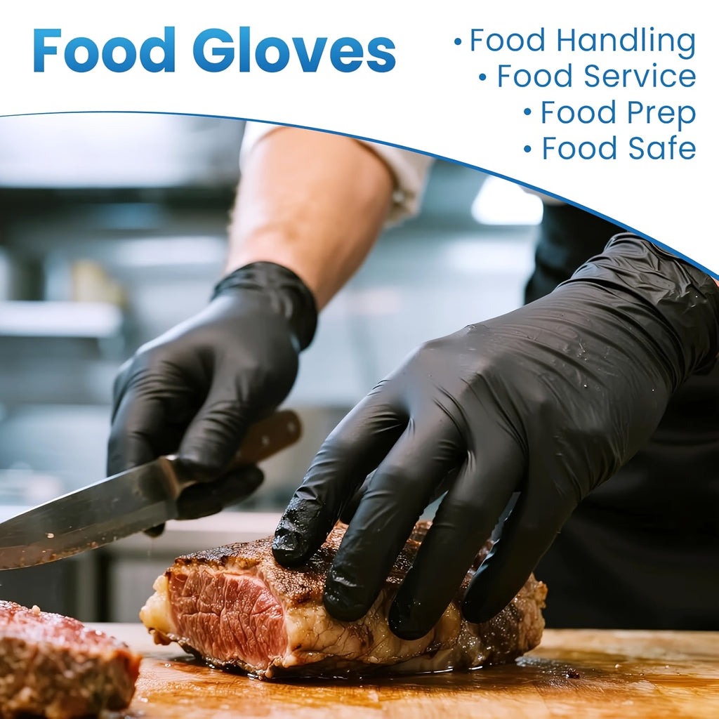 4.5Mil Black Disposable Nitrile Gloves 200-Count – Powder-Free, Latex-Free, Textured Fingertips for Mechanics, Cleaning, Cooking, Beauty & Car Washing | S, M, L, XL