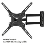 Full Motion TV Wall Mount for 37–86 Inch TVs, Heavy Duty Articulating Bracket, Swivel & Tilt, VESA 600x400mm, Holds Up to 100 lbs