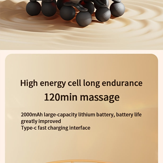 Fascia Gun Deep Tissue Percussion Massager with 9 High-Frequency Modes & Multiple Massage Heads, USB Rechargeable 2000mAh, Targets Legs, Waist, Back & Hips, Fitness Recovery Gift for Men & Women