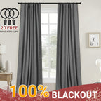 Blackout Curtains for Living Room & Bedroom - 100% Blackout Textured Panels, Thermal Insulated, Rod Pocket & Clip Rings, Multiple Sizes & Colors