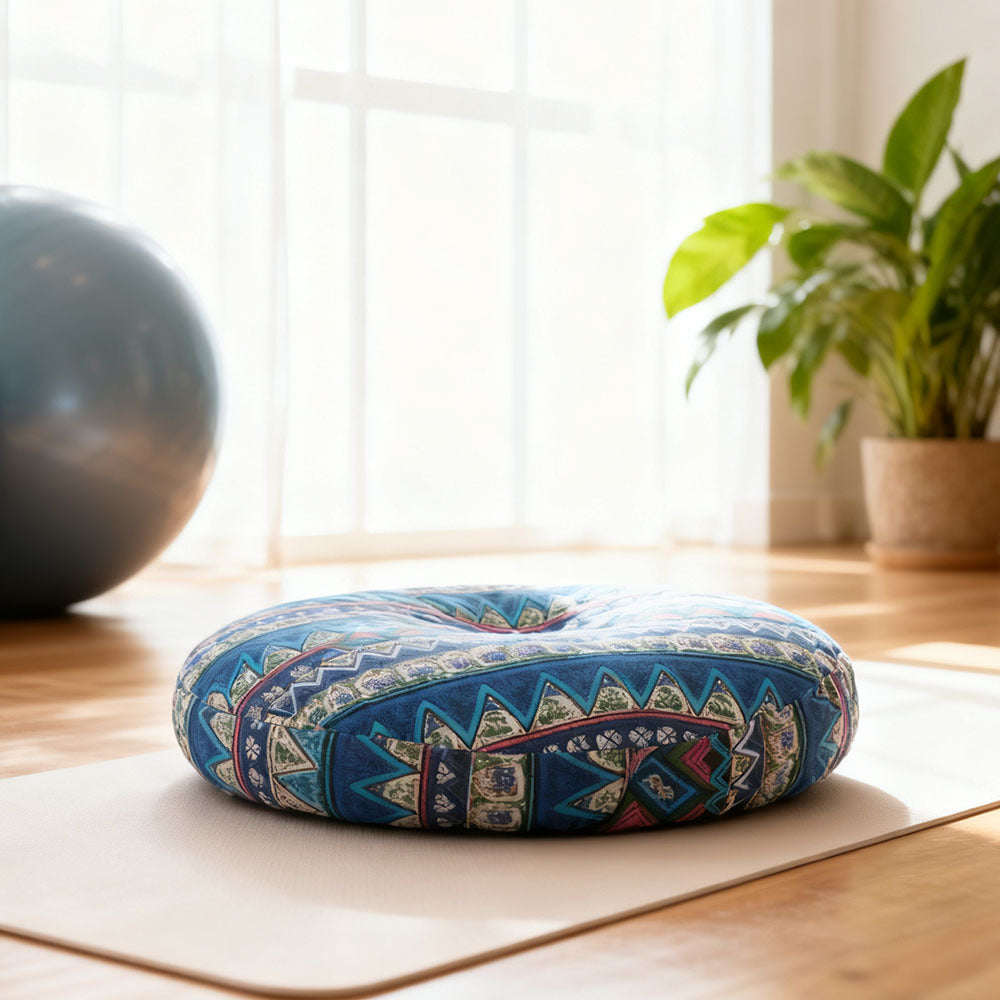 Round Seat Cushion 40x40cm 15cm Thick Firm Futon Meditation Mat Removable Linen Cover Chair Pad for Office Dining Chair Home Decor All Seasons Christmas