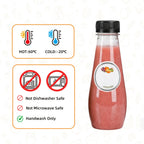 Empty Plastic Juice Bottles with Caps 12oz Set of 40 | Clear Cone Bulk Reusable Bottles for Juice Smoothies Tea Coffee