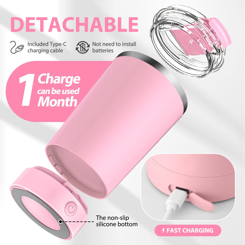 Self Stirring Mug 14oz Rechargeable – 316 Stainless Steel Automatic Magnetic Stirring Coffee Cup with Lid for Coffee, Tea & Hot Chocolate