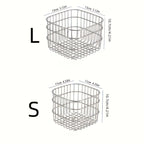Open-Weave Storage Basket Organizer 1 or 2 Pack Multi-Purpose Bin for Bathroom Kitchen Desk Shelf Sleek Sturdy Contemporary Home Organization