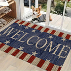 Patriotic Welcome Door Mat – Machine Washable Polyester, National Pride Design, Indoor Runner for Entryway, Bedroom, Kitchen & Bathroom | 18×47 in | Nuvia Haven