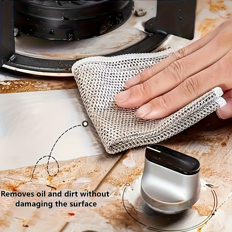 Scrub Cleaning Pads 100pcs Reusable – Square Mesh Scouring Pads for Kitchen, Bathroom & Grease Removal | Textured Multi-Purpose Scrubber