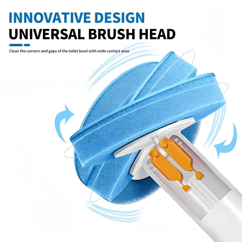 SOPAMI Disposable Toilet Brush with 32 Refill Heads – 360° Rotating Wall-Mounted Hygienic Cleaning Tool for Toilet, Tub, Sink & Tiles