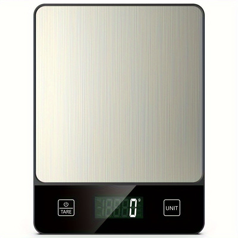 Digital Kitchen Scale 10kg/22lb – Precise 0.1g Accuracy, Stainless Steel, Tare Function for Baking & Cooking