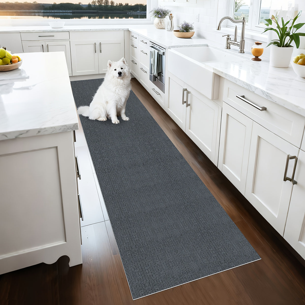 Non-Slip Runner Rug Washable & Cuttable – Low-Profile Hallway Rug for Kitchen, Living Room, Bedroom, Balcony & Poolside – Multiple Sizes 60x180 to 60x600cm